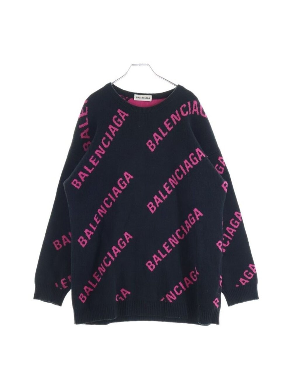 Balenciaga Knit Logo Black Pink Sweater